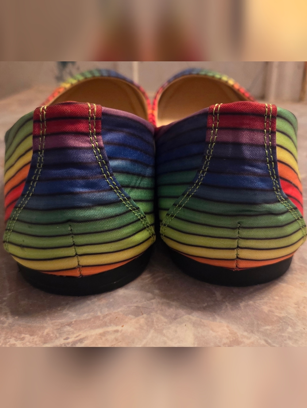 T.U.K Rainbow Striped Ballet Flats - Women's - Picture 3 of 6